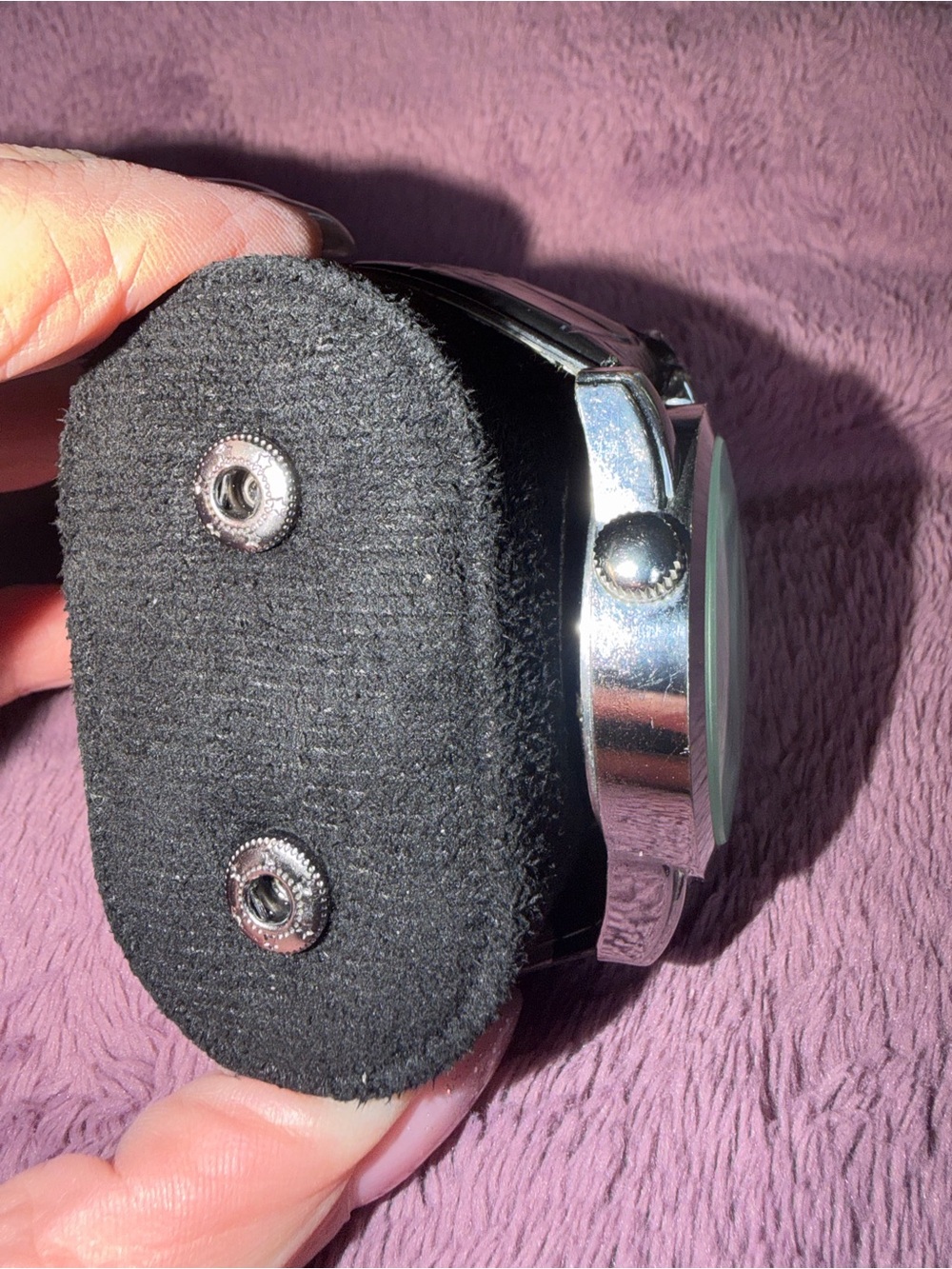 Montblanc Black Leather Toiletry/Watch Travel Case with Gold-Tone Watch - Picture 3 of 6